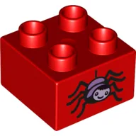 Duplo Brick 2 x 2 with Spider Print