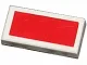 Tile 1 x 2 with Red Rectangle Print