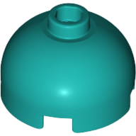Lego Brick Round 2 x 2 Dome Top, Hollow Stud / Dark Turquoise