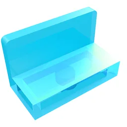 Panel 1 x 2 x 1 [Rounded Corners] / Trans-Light Blue