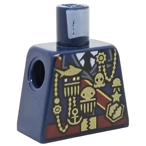 Lego Torso Military Uniform with Medals and Dark Red Sash Pattern