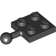 Lego Plate 2 x 2 with Towball / Black