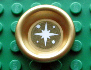 Lego Minifigure, Utensil Dish 3 x 3 with Star Pattern (Sticker) - Set 10196