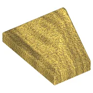 Brick Sloped 45° 2 x 1 Triple with Ovoid Bottom Pin / Pearl Gold