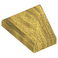 Lego Brick Sloped 45° 2 x 1 Triple with Ovoid Bottom Pin / Pearl Gold