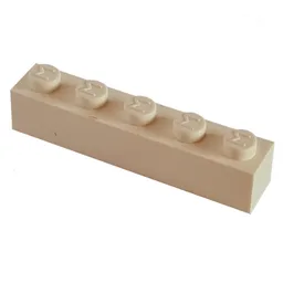 Modulex Brick 1 x 5 with M on Stud / Modulex White
