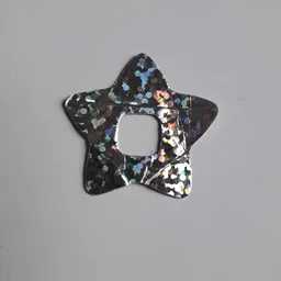 Clikits Icon Accent, Star 3 1/4 x 3 1/4 with Holographic Pattern / Chrome Silver