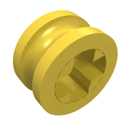 Technic Bush 1/2 Smooth with Axle Hole Semi-Reduced / Yellow