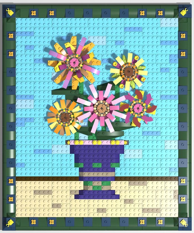 Lego Floral Canvas