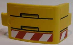 Technic, Panel Curved 3 x 5 x 3 with Black Lines and Rectangles, Red and White Danger Stripes Pattern Model Left Side (Stickers) - Set 42055