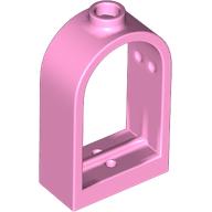 Lego Window 1 x 2 x 2 2/3 with Rounded Top / Bright Pink