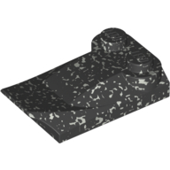 Lego Brick Wedged, Curved 2 x 3 x 2/3 Two Studs, Wing End / Speckle Black-Silver
