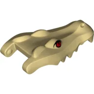 Animal Body Part, Alligator / Crocodile Head Upper Jaw in Tan with Red Eyes Print / Tan