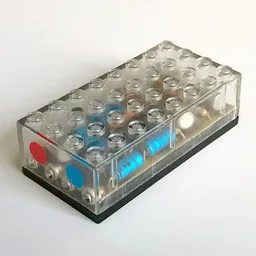 Control Unit, Train 4.5V Whistle Brick 4 x 8 x 2 with Forward/Stop/Reverse Functions / Trans-Clear