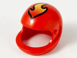 Technic Figure Helmet with Flame Print