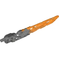 Large Figure Weapon Sword, Protector, with Marbled Orange Blade Pattern / Flat Silver