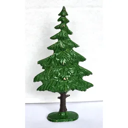 Plant, Tree Flat Pine Painted with Solid Base / Green