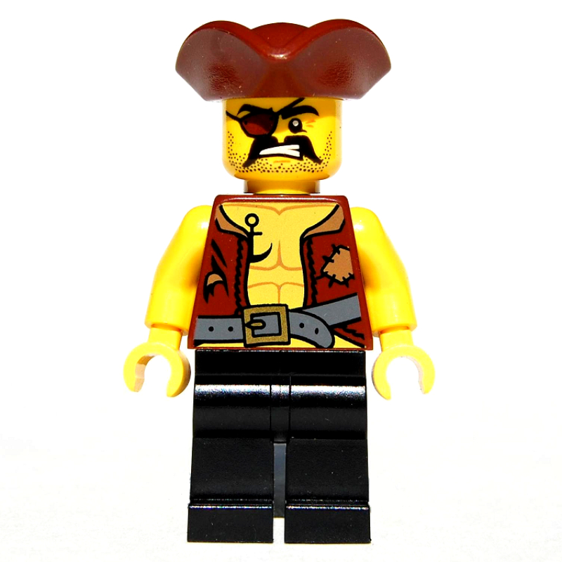 Lego Pirate - Anchor Tattoo, Black Legs, Reddish Brown Tricorne