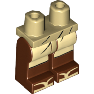 Lego Hips and Reddish Brown Legs with Light Bluish Gray Apron and Sandals Print / Tan