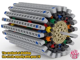 The method of dividing the circle equally with gear 20