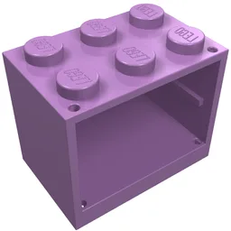 Cupboard 2 x 3 x 2 with Solid Studs / Medium Lavender