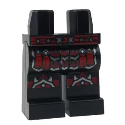 Hips and Black Legs with Red Studded Belt, Tassels and Armor / Black