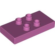 Lego Duplo Plate 2 x 4 x 1/2 with 4 Center Studs [Thick] / Medium Dark Pink