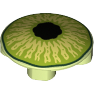 Lego Plate Round 2 x 2 with Rounded Bottom and Green Monster Eye print