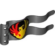 Duplo Flag Wavy 2 x 5 with Red Phoenix and Yellow Fire Print / Black