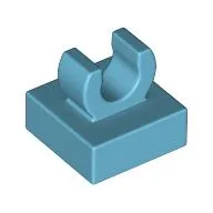 Tile Special 1 x 1 with Clip with Rounded Edges / Medium Azure