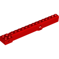 Lego Crane Arm Outside, Wide with Pin Hole at Mid-Point / Red
