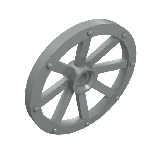 Lego Wheel Wagon Large (33mm D.), Round Hole For Wheel Holder Pin / Light Gray