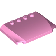 Lego Brick Wedged, Curved Triple 4 x 6 x 2/3 with 4 Studs / Bright Pink