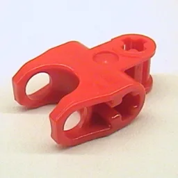 Technic Axle Connector 2 x 3 with Ball Socket [Closed Sides, Squared Ends, Open Lower Axle Holes] / Red