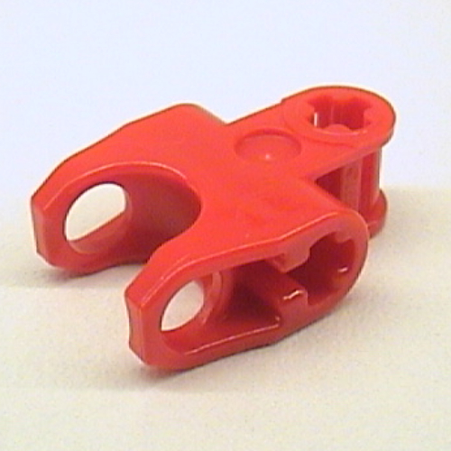 Lego Technic Axle Connector 2 x 3 with Ball Socket [Closed Sides, Squared Ends, Open Lower Axle Holes] / Red