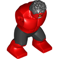 Lego Body Giant, Hulk (Red) with Messy Hair and Black Pants Print