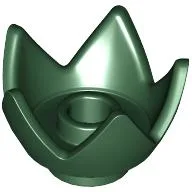 Crown / Flower / Egg Shell Half / Dark Green