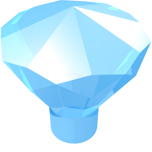 Lego Rock 1 x 1 Jewel / Gem 24 Facet / Trans-Medium Blue
