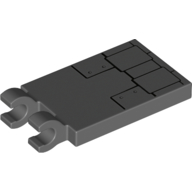 Lego Tile Special 2 x 3 with 2 Clips without Tab between Clips with Black Lines/Armour print