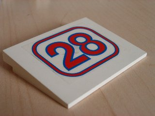 Lego Slope 10 6 x 8 with '28' Pattern (Sticker) - Set 5521