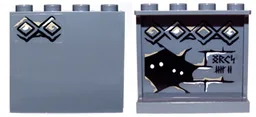 Panel 1 x 4 x 3 with Side Supports - Hollow Studs with Diamond Bricks on Outside, Bricks, Runes and Eyes on Inside Pattern (Stickers) - Set 9473