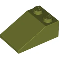 Brick Sloped 33° 3 x 2 / Olive Green