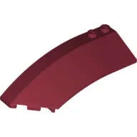 Brick Wedged, Curved 8 x 3 x 2 Open Left / Dark Red