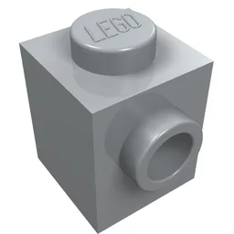 Brick Special 1 x 1 with Stud on 1 Side / Light Bluish Gray