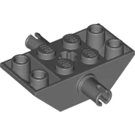 Slope Inverted 45° 4 x 2 Double with Pins and Axle Hole Type 1 [+ Opening] / Dark Bluish Gray