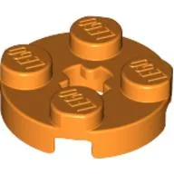 Plate Round 2 x 2 with Axle Hole Type 1 (+ Opening) / Orange