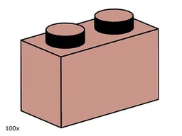 1 x 2 Sand Red Bricks