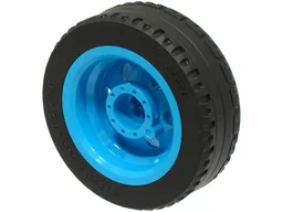 Wheel 30mm D. x 14mm with Black Tire 43.2 x 14 Solid (56904 / 30699) / Dark Azure