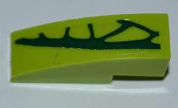 Slope, Curved 3 x 1 with 4 Lime Scales Pattern Model Left Side (Sticker) - Set 9558