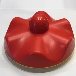 Primo Stacking Base Round Wavy Large, One Top Stud, Rattle with Yellow Base / Red